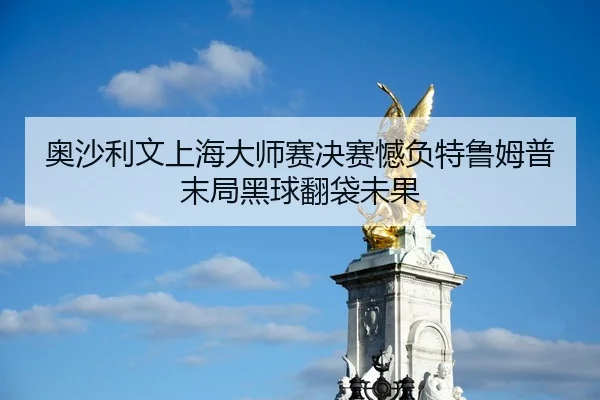 奥沙利文上海大师赛决赛憾负特鲁姆普末局黑球翻袋未果